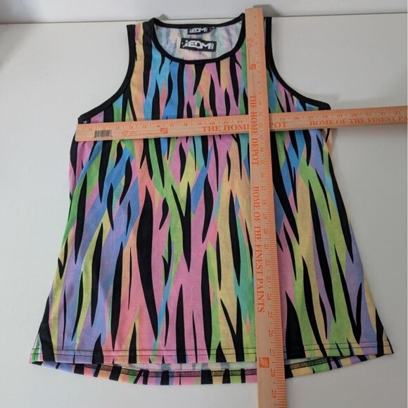 NEW iEDM Tiger Stripe Tunic Dress Womens Size Med Colorful Sleeveless Pullover - Picture 9 of 11